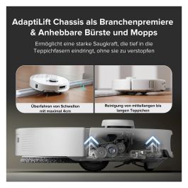 Roborock Qrevo Curv 5A1 Robot Aspirador y Fregador con Estación Base Multifunción Sin Bolsa, Color Negro y Blanco