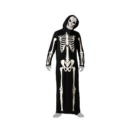Disfraz de Esqueleto Negro con Capucha para Hombre Adulto Talla M-L Halloween