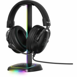 The G-Lab THE3760162052244 Soporte para auriculares gaming K-STAND-NEON RGB con cable iluminación RGB negro