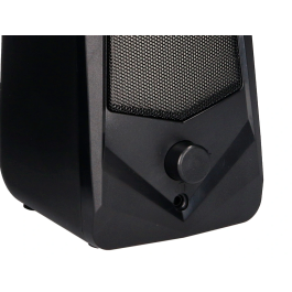 Q-connect Altavoces Bluetooth con Iluminación RGB 2x3W Control de Volumen Color Negro para PC y Consola