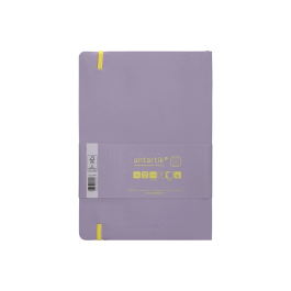 Antartik Cuaderno A5 Tapa Blanda Hojas Rayadas Morado y Amarillo, 80 Hojas 80gr FSC con Gomilla y Bolsillo