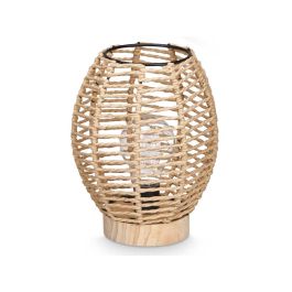 Lampara Sobremesa Ovalada Cuerda Base Madera Giftdecor 15X20CM (12 Unidades) Lampara Sobremesa Ovalada Cuerda Base Madera Giftdecor 15X20CM (12 Unidades)
