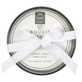 Home Deco Factory Vela Perfumada con 3 Mechas, Aroma Ámbar, 20h Duración