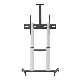 Ewent Soporte Suelo con Ruedas para TV/Pantallas de 60" a 100" VESA 1000x600, Carga 100kg, Ajuste Altura e Inclinación, Movilidad y Organización de Cables