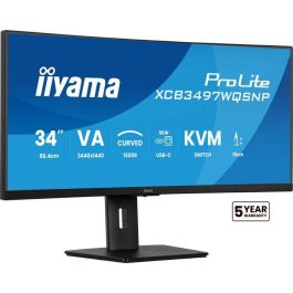 Iiyama ProLite XCB3497WQSNP-B1 Monitor 34" UltraWide Quad HD, Curvo, 120Hz, 3440x1440, VA, USB-C 95W, Altavoces Iiyama ProLite XCB3497WQSNP-B1 Monitor 34" UltraWide Quad HD, Curvo, 120Hz, 3440x1440, VA, USB-C 95W, Altavoces Precio: 386.98999966. SKU: B1F6NPM8LJ