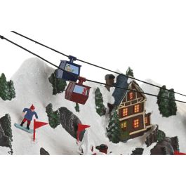 DKD Home Decor Decoración Ciudad Navidad Tradicional con Luz LED, Movimiento y Música, Resina Multicolor 36x59x40 cm