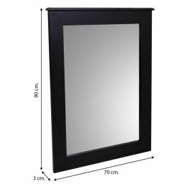 Espejo de pared Alexandra House Living Negro 3 x 90 x 70 cm Rectangular