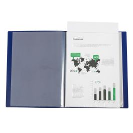 Carpeta Liderpapel 10 Fundas Canguro Pp Din A4 Azul Translucido Portada Y Lomo Personalizable