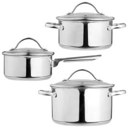 Day Batería Cocina 3 Piezas Acero Inoxidable con Tapas Cristal Válvula Vapor Apta Inducción Gas Eléctrica Vitrocerámica Precio: 58.94999968. SKU: B13B4BR5GR