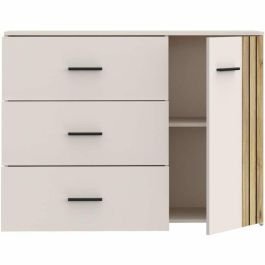 WAIKATO WKTK221RM902 Cómoda con 3 cajones y 1 puerta, Blanca, 119,9 x 41,3 x 89,7 cm