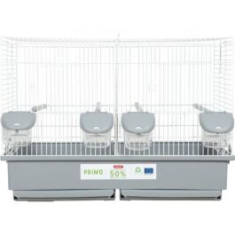 Zolux ZOL3336021042338 Jaula de Cría Primo Cati para Canarios Mandarines, 57 x 34,5 x 41 cm, Blanco y Gris