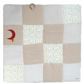 Domiva DOM1735260115884 Alfombra de juego Luna de Miel Patchwork con Aro de madera y luna decorativa