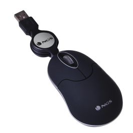 NGS SIN Ratón Óptico USB con Cable, 1000 DPI, 3 Botones, Retráctil, Negro NGS SIN Ratón Óptico USB con Cable, 1000 DPI, 3 Botones, Retráctil, Negro