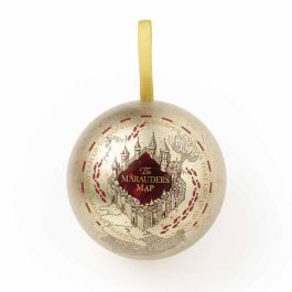 THE CARAT SHOP Bola de Navidad y Pin Badge Harry Potter El Mapa de los Merodeadores 8,5cm - Adorno para Árbol de Navidad Hogwarts