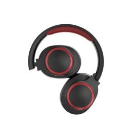 Elbe ABT-B26-N Auricular de Diadema Bluetooth Plegable Negro/Rojo con Micrófono y Aux-in
