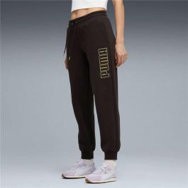 Pantalón Largo Deportivo Puma Maximal Metallic Sweatpants Negro Mujer