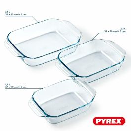 Pyrex PYR3426470296434 Juego de 3 fuentes para horno Rectangular Vidrio 20-25-28 cm