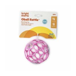 Bright Starts AUC1695825410560 Sonajero Oball de fácil agarre, sin BPA, color rosa, juguete para recién nacidos y bebés