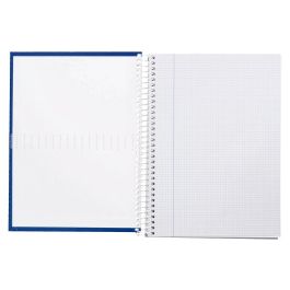 Cuaderno Espiral Liderpapel A4 Crafty Tapa Forrada 80H 90 gr Cuadro 4 mm Con Margen Color Azul Marino