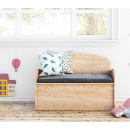 Astigarraga Banco baúl deco de pino macizo 90 x 62 x 38 cm