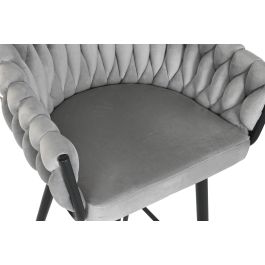 Taburete Moderno DKD Home Decor Gris Negro 53 x 101 x 58 cm Taburete Moderno DKD Home Decor Gris Negro 53 x 101 x 58 cm