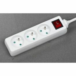 GAO AUC4004282473145 Regleta Eléctrica Doméstica, Base Múltiple de 3 Tomas 2P+T, con Interruptor, Certificación NF