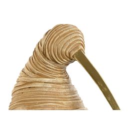 DKD Home Decor Figura Resina Ratan Marron Claro Dorado 7.8 x 13.5 x 13.4 cm (4 Unidades)