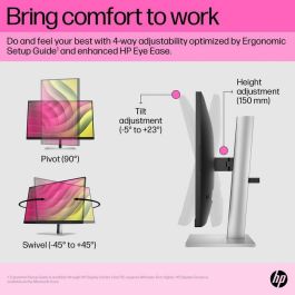 HP E24t G5 Monitor Táctil FHD - Pantalla Full HD Táctil con Enfoque Ergonómico y Flexibilidad para Oficina/Hogar