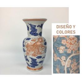 Jarron Oriental DKD Home Decor Azul Naranja 13 x 31 x 13 cm Precio: 19.49999942. SKU: S3021724