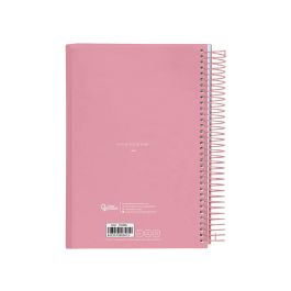 Agenda Espiral Liderpapel Gazi A5 2025 Dia Pagina Color Rosa Papel 70 gr