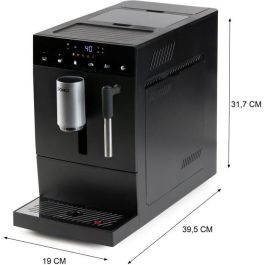 Domo DO1150K Cafetera espresso automática con molinillo, 19 bar, 1350 W, 125g café, Negra