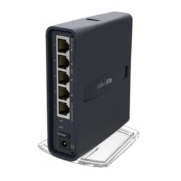 Mikrotik hAP ac lite tower Router WiFi Dual Band 2.4/5GHz con Puerto Ethernet LAN 10/100 Mbps y Energía sobre Ethernet PoE Negro