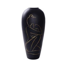 DKD Home Decor Jarrón de Resina Moderno Negro con Figura de Mujer. Decoración de 73.5 cm de Alto. Dimensiones: 34x34x73.5 cm Precio: 153.49999984. SKU: S3039964