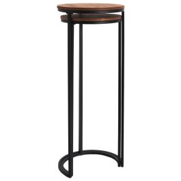 Juego De 2 Mesas Pedestal Nido Home Deco Factory