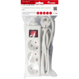 Equip Regleta Con 3 Tomas Cable De 1.5 Metros Y Botón De Apagado Y Encendido