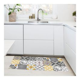 Croma Collection Alfombra vinílica Croma Patch Gris-Ámbar 50 x 110 cm Antideslizante PVC Lavable