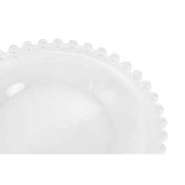 DKD Home Decor Plato Básico de Cristal Transparente 15.6x1.7x15.6 cm, Apto para Microondas y Lavavajillas