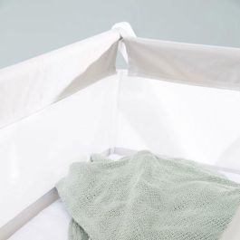 Cuna plegable de colecho - ROBA - Lona y malla - Colchón y ruedas con freno - 90 x 45 cm - Gris / Blanco