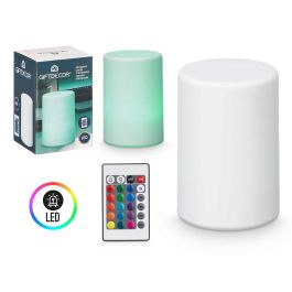 Lámpara RGB Cilíndrica Giftdecor 10x14.7x10 cm, Blanco, Luz RGB, Pilas no Incluidas (12 Unidades)