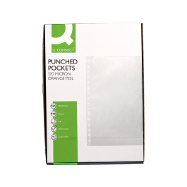 Q-connect Funda Multitaladro DIN A4 120 mc Piel de Naranja Caja de 100 Unidades