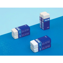 Milan Goma de Borrar 4020 Miga de Pan Blister 2 Unidades Caucho Sintético para Lápiz Grafito Suave