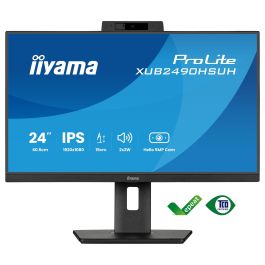 Iiyama Monitor 24" XUB2490HSUH-B2 Full HD IPS 75Hz 1ms con Altavoces, Webcam 5MP, HDMI, DisplayPort, USB, Altura Ajustable y Pivote
