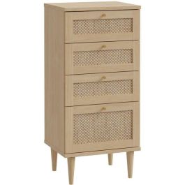 CALASETTEA CQSK311D95D Cómoda 4 Cajones Decoración Roble 50,4 x 41,4 x 108,8 cm