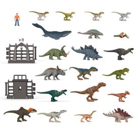 Mattel Jbg37 Calendario de Adviento Jurassic World con 24 Sorpresas de Juguete de Dinosaurios para Niños +3 Años