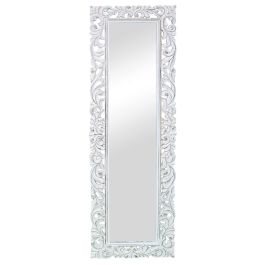 DKD Home Decor Espejo de Pared Romántico Blanco 151 x 44 x 3 cm con Marco de Madera de Mango Decoración Hogar