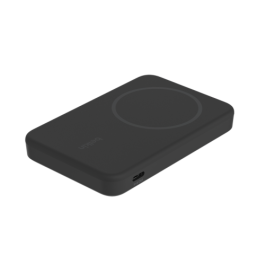 Belkin BPD006BTBK Power Bank 5K con Kickstand, Carga Inalámbrica Qi2 y Compatible MagSafe, 15W, USB-C, Negro