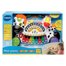 Vtech Baby Jungle Rock - Zebre Piano - Juguete musical para niños con piano interactivo y micrófono
