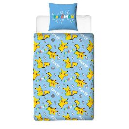 Pokemon POK3760167658144 Juego de Cama Pikachu Microfibra - Funda Nórdica 140x200 cm + Funda Almohada 63x63 cm