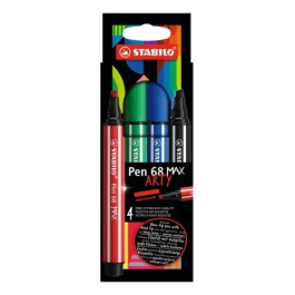 Estuche Arty con 4 Colores-Rotulador Premium con Punta Biselada Pen 68 Max Stabilo 768/04-21 Precio: 11.68999997. SKU: B1FKJYQXVL