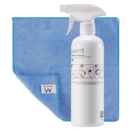 EWENT EW5678 Kit de Limpieza para Computadora, Pantallas / Plásticos, Universal, Solución Limpiadora Antiestática y Antibacteriana de 500 ml con Paño de Microfibra